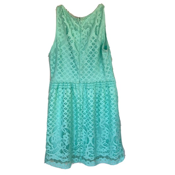 Elle Sheath Dress Sz 6 Mint Green Lace Party Sleeveless Knee Length Summer Fun - Picture 6 of 8